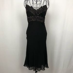 Jones New York sheer silk beaded LBD 10